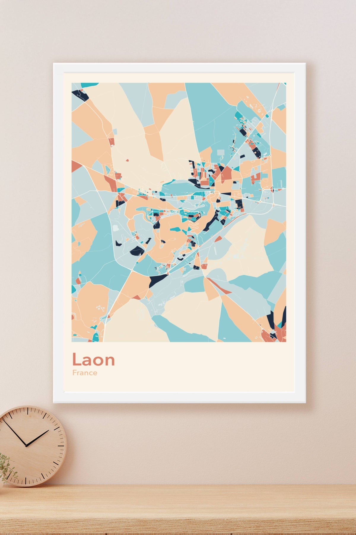 Plan de Laon coloré - Carte personnalisée