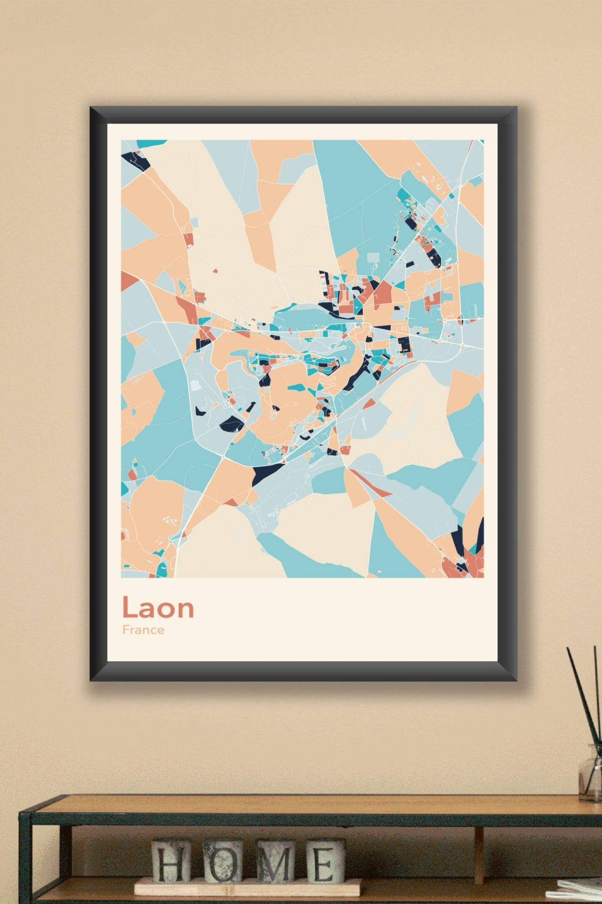 Plan de Laon coloré - Carte personnalisée