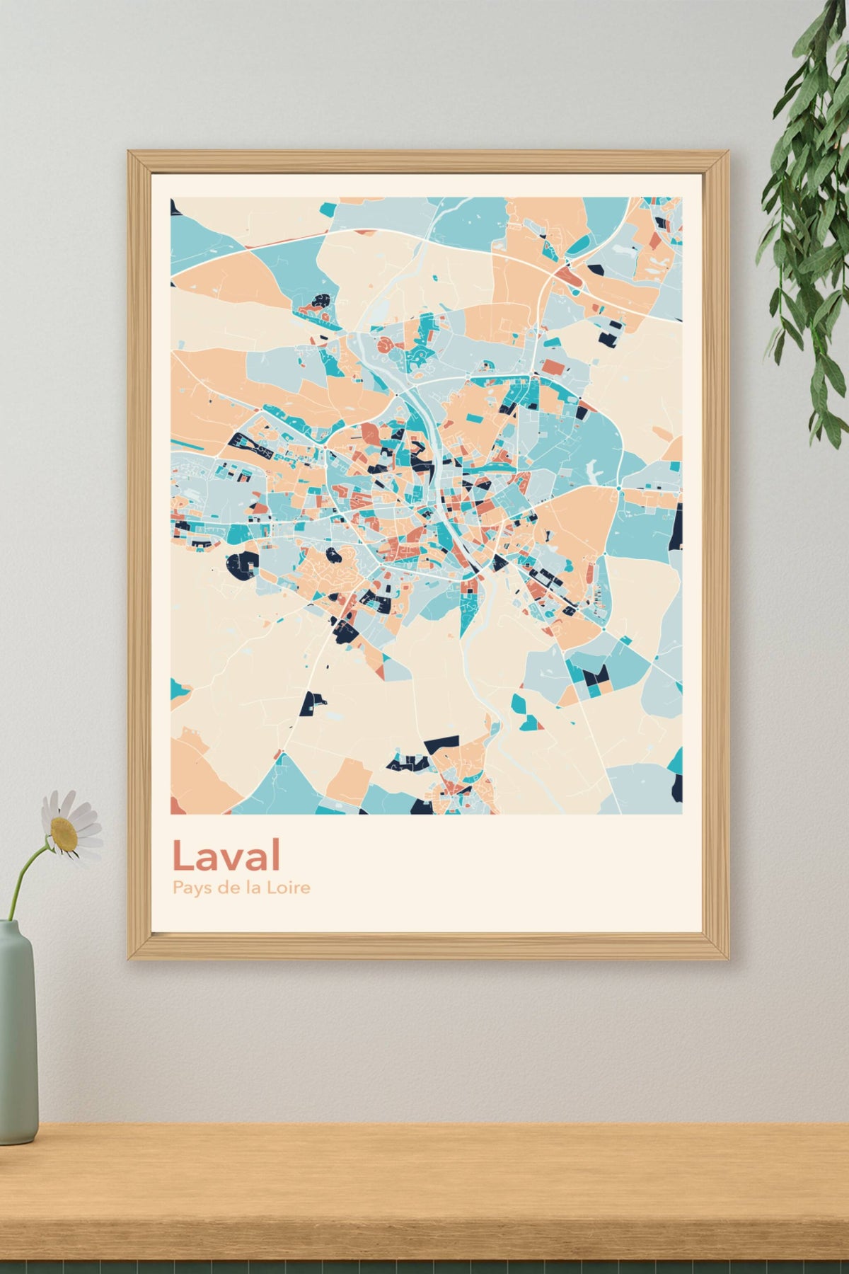 Plan de Laval coloré - Carte personnalisée