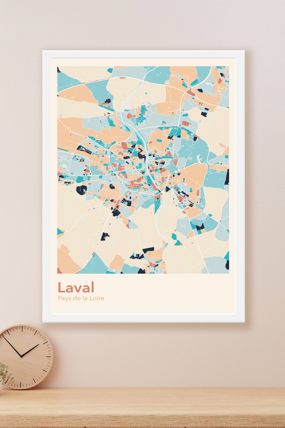 Plan de Laval coloré - Carte personnalisée