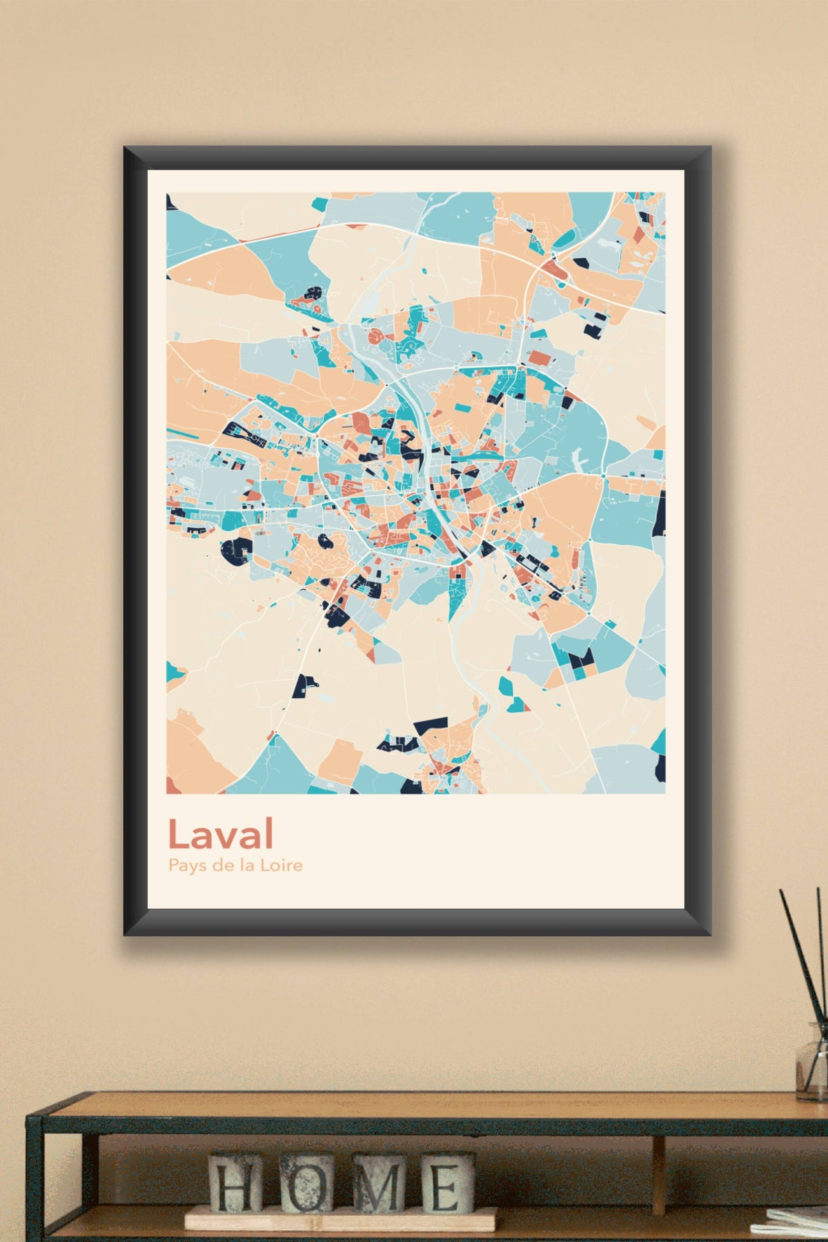 Plan de Laval coloré - Carte personnalisée