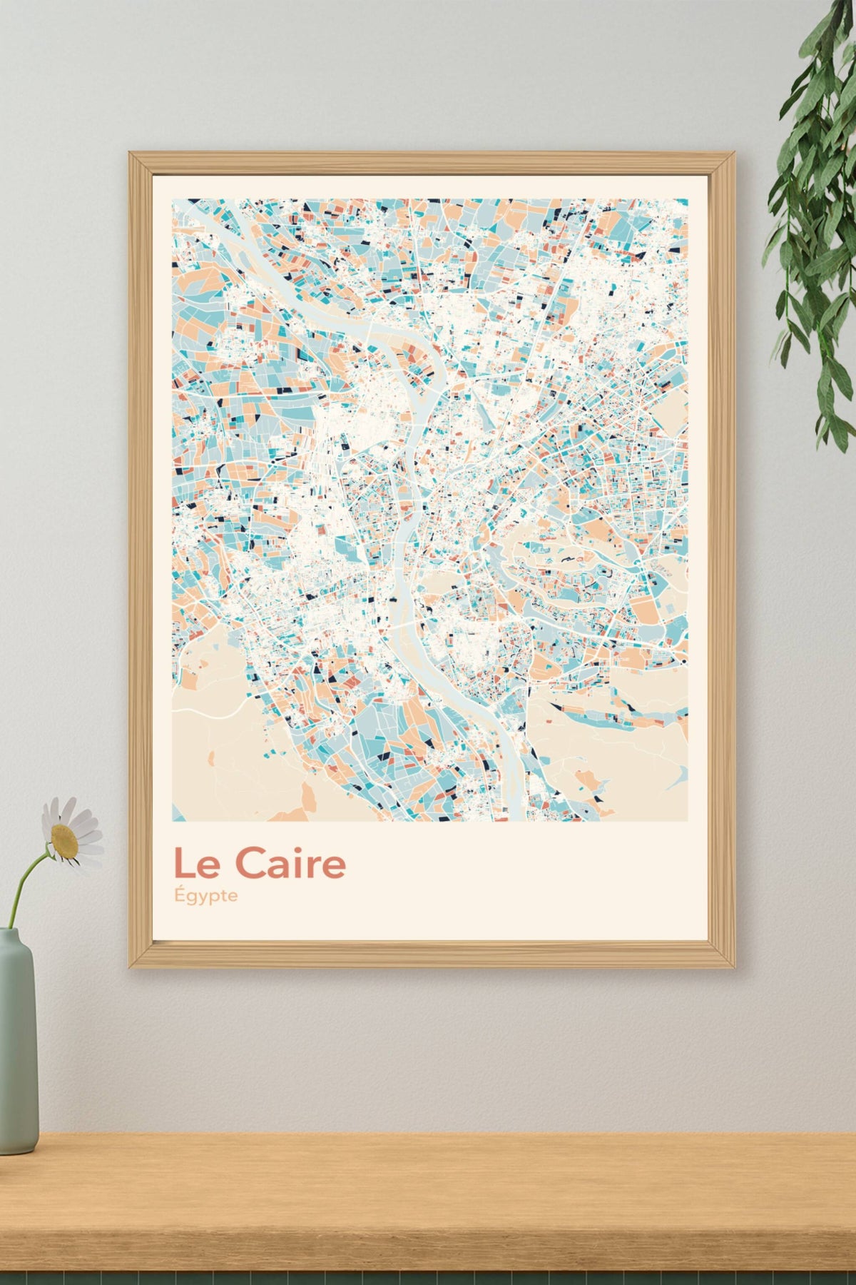 Plan du Caire coloré - Carte personnalisée