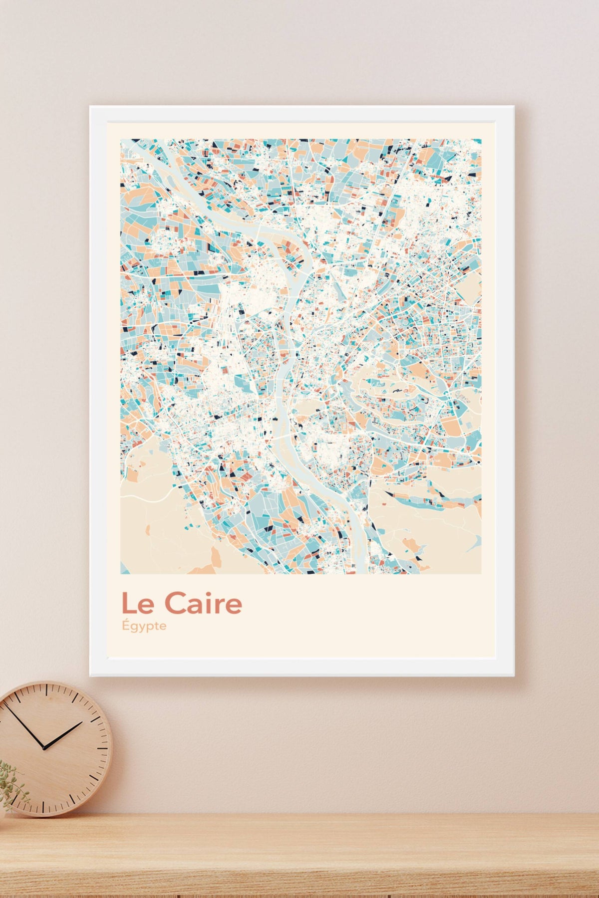 Plan du Caire coloré - Carte personnalisée