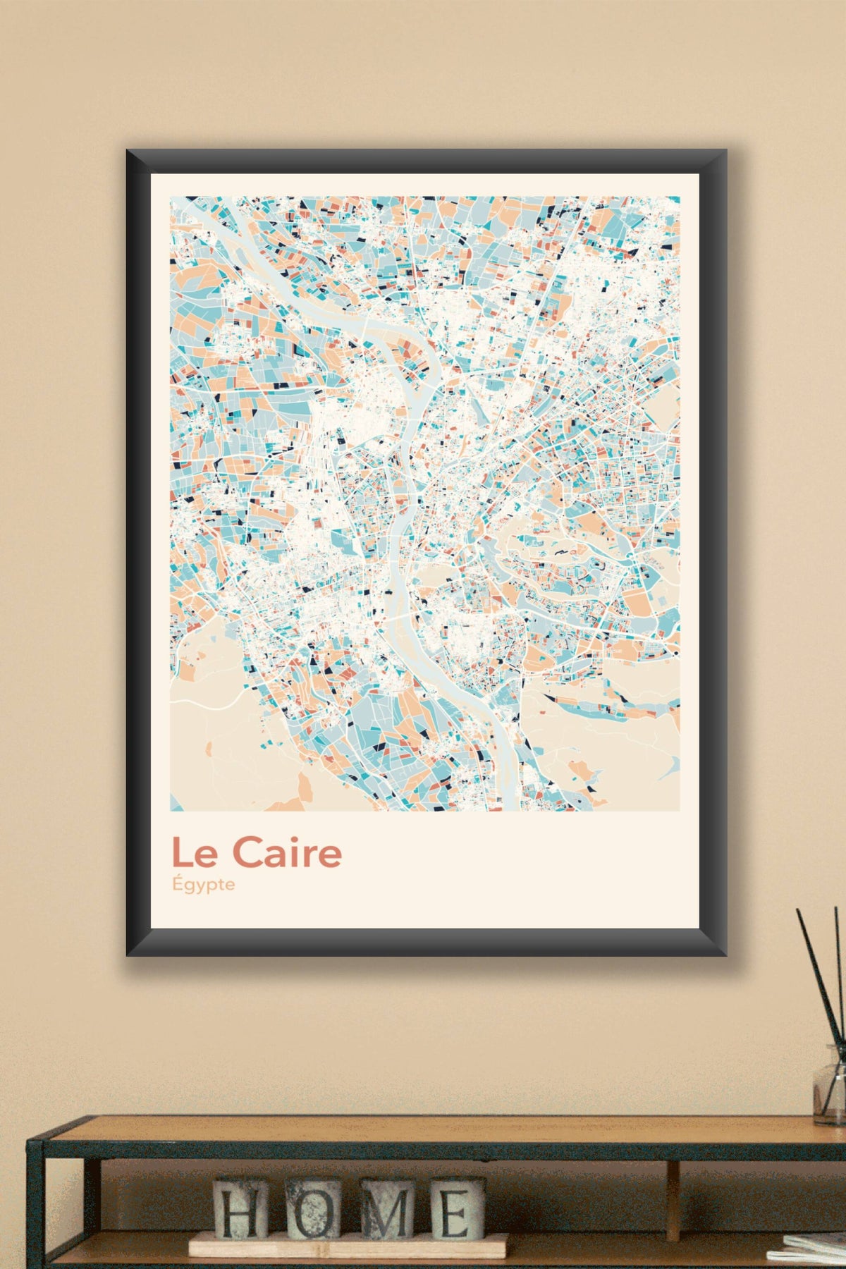 Plan du Caire coloré - Carte personnalisée