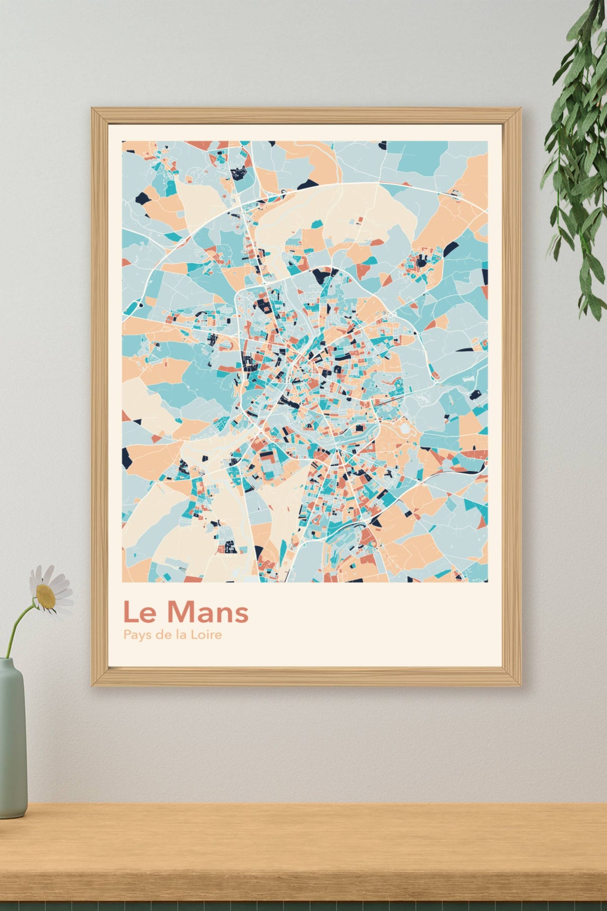 Plan du Mans coloré - Carte personnalisée