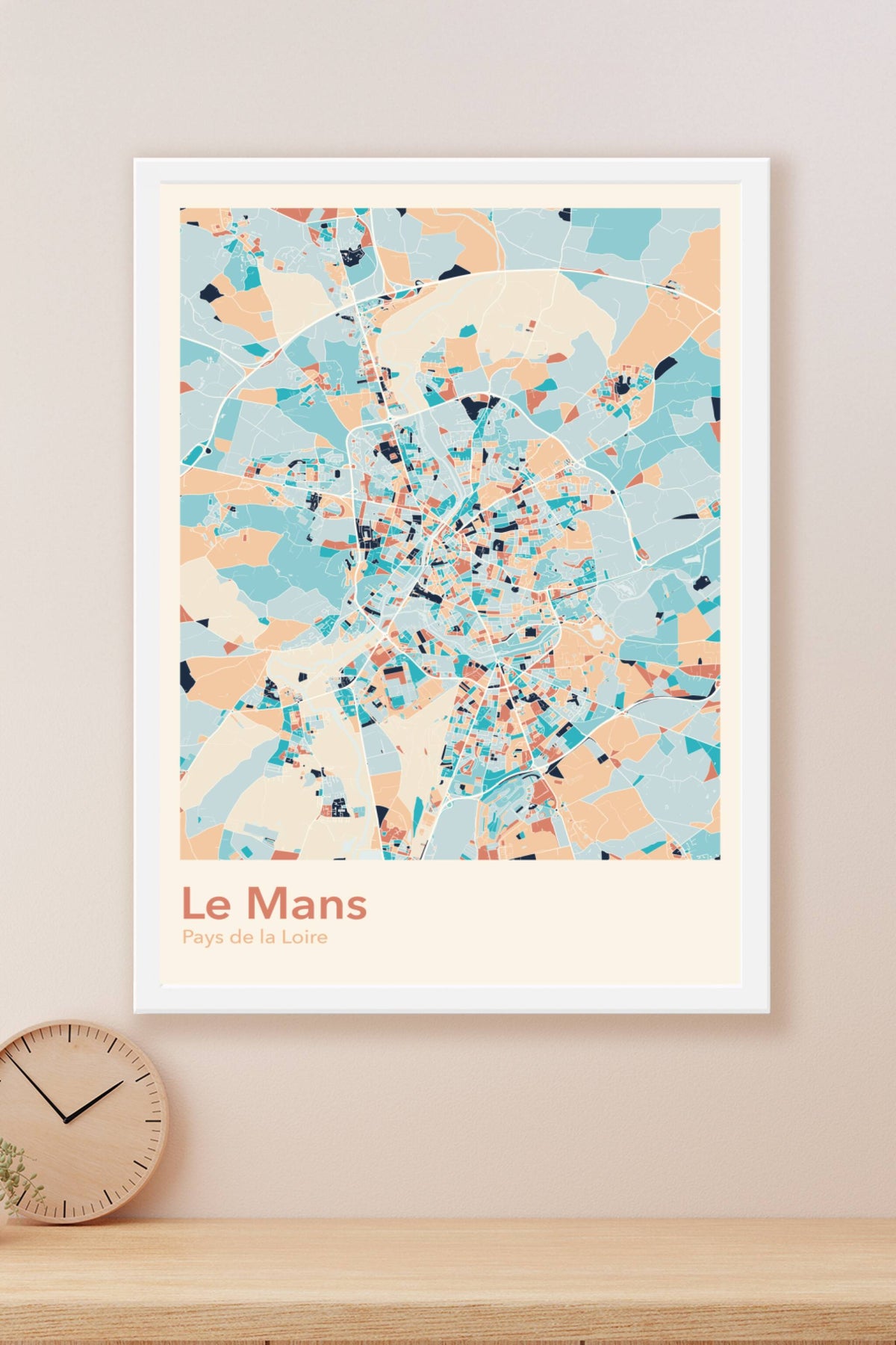 Plan du Mans coloré - Carte personnalisée