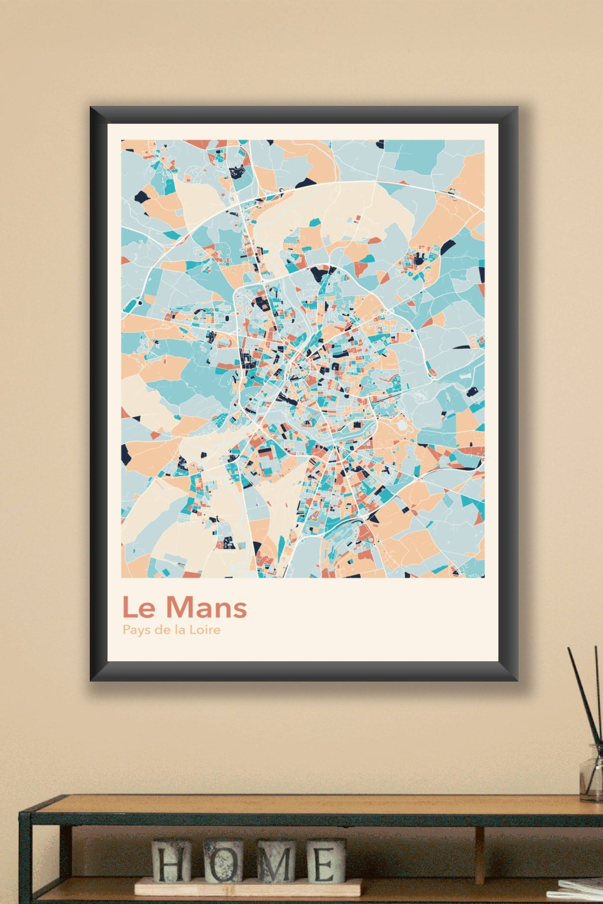Plan du Mans coloré - Carte personnalisée