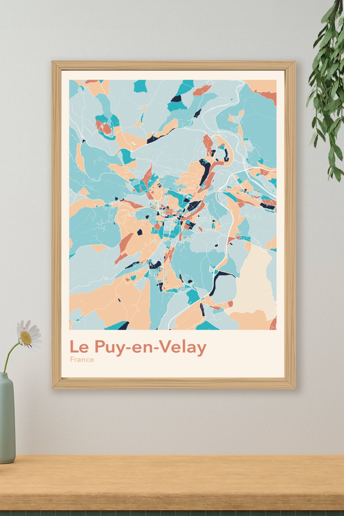 Plan du Puy-en-Velay coloré - Carte personnalisée