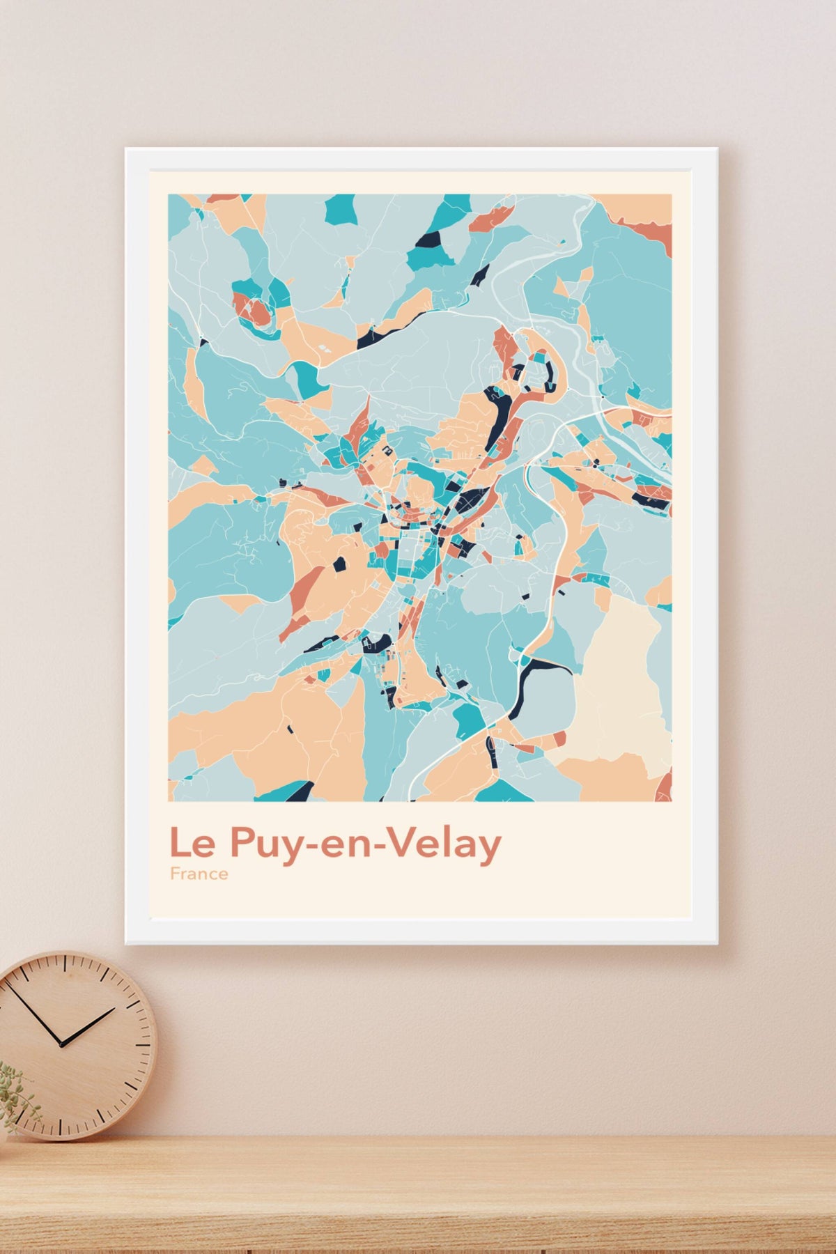 Plan du Puy-en-Velay coloré - Carte personnalisée