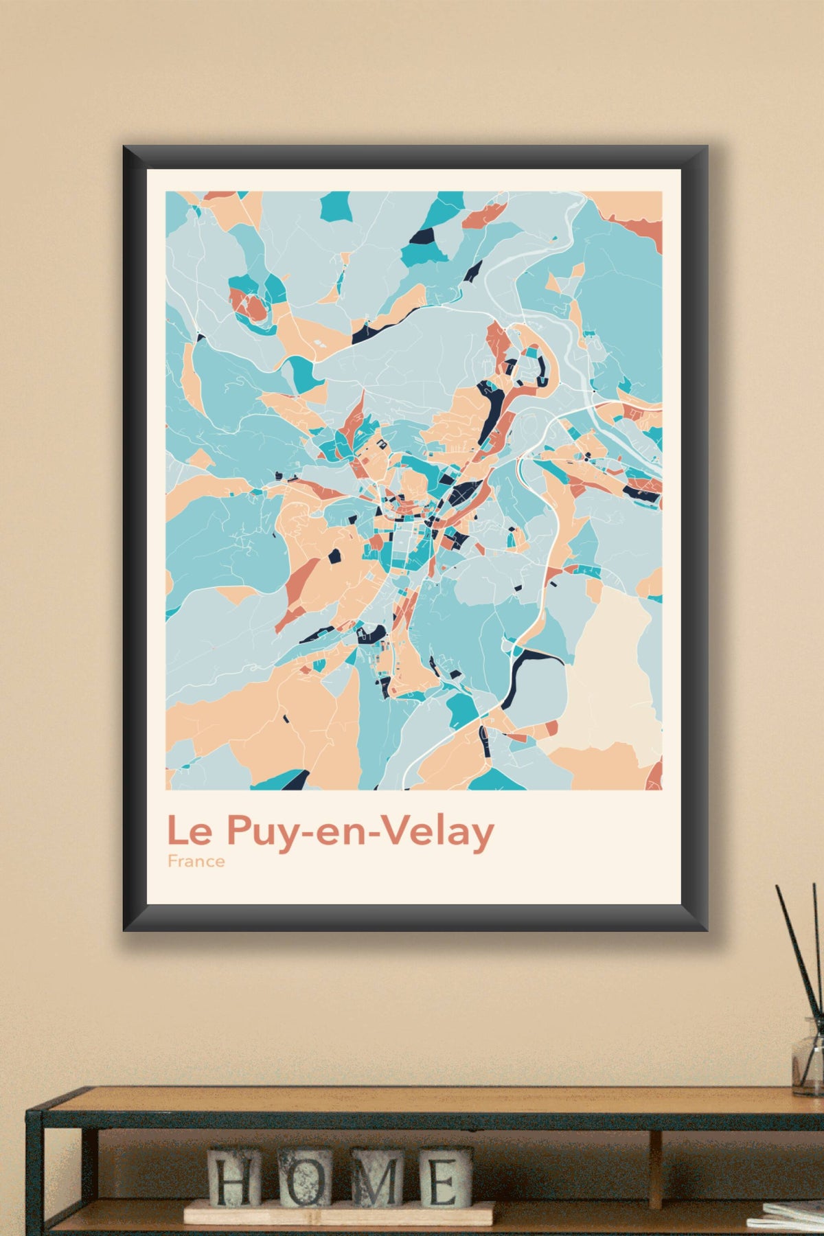 Plan du Puy-en-Velay coloré - Carte personnalisée