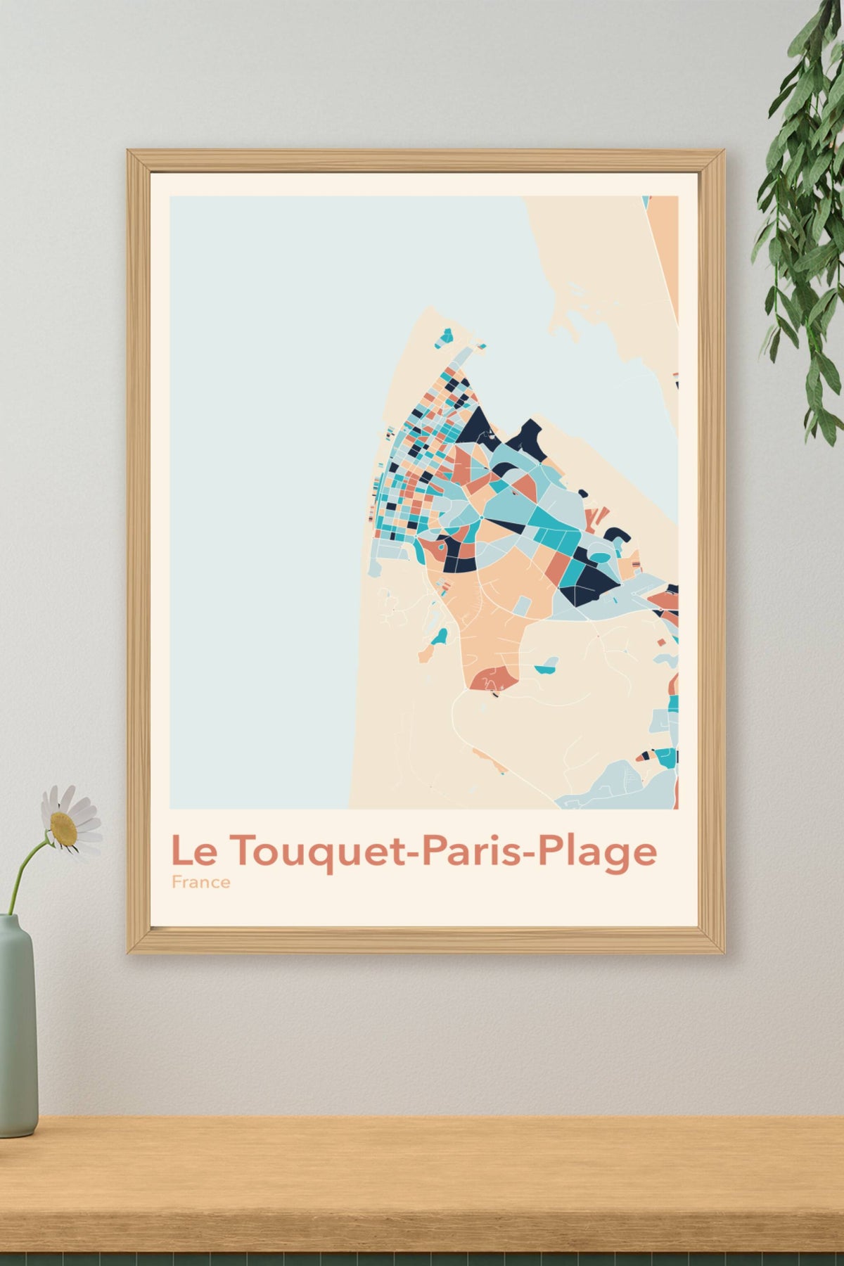 Plan du Touquet-Paris-Plage coloré - Carte personnalisée