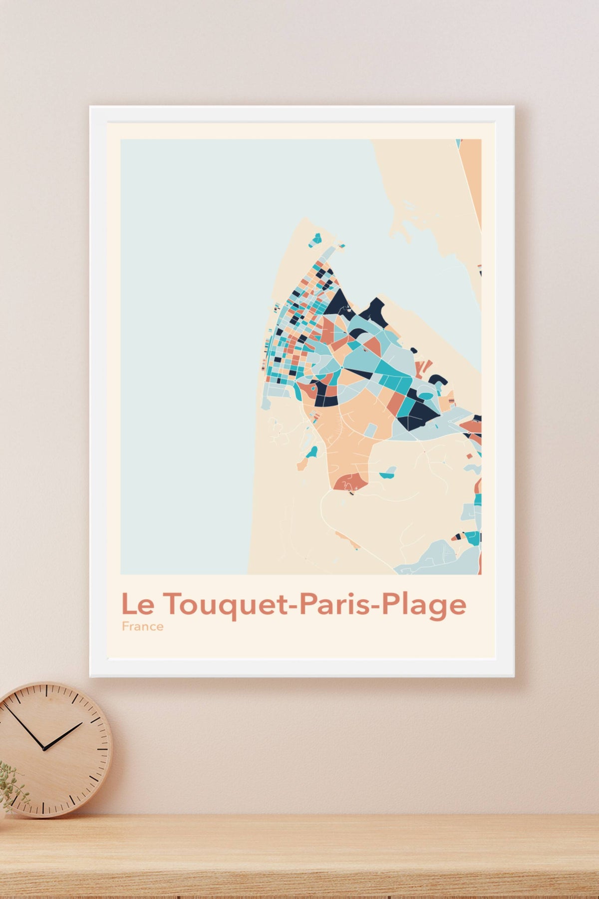 Plan du Touquet-Paris-Plage coloré - Carte personnalisée