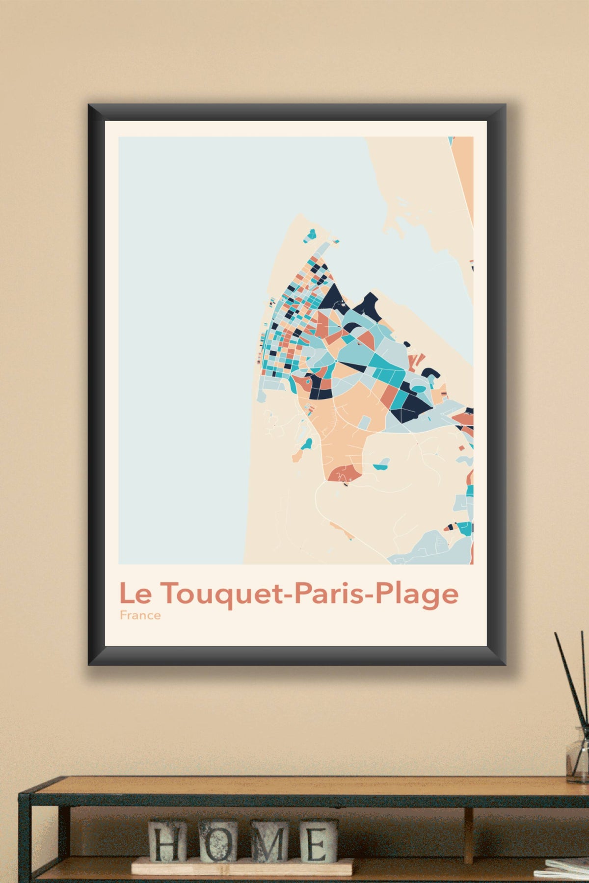 Plan du Touquet-Paris-Plage coloré - Carte personnalisée