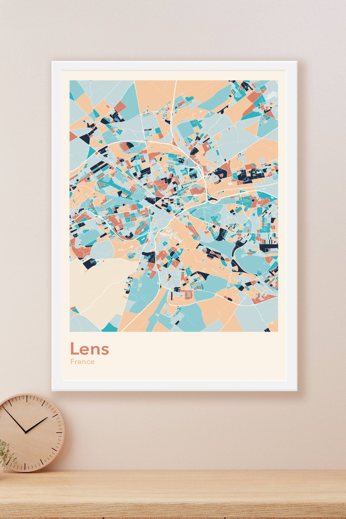 Plan de Lens coloré - Carte personnalisée