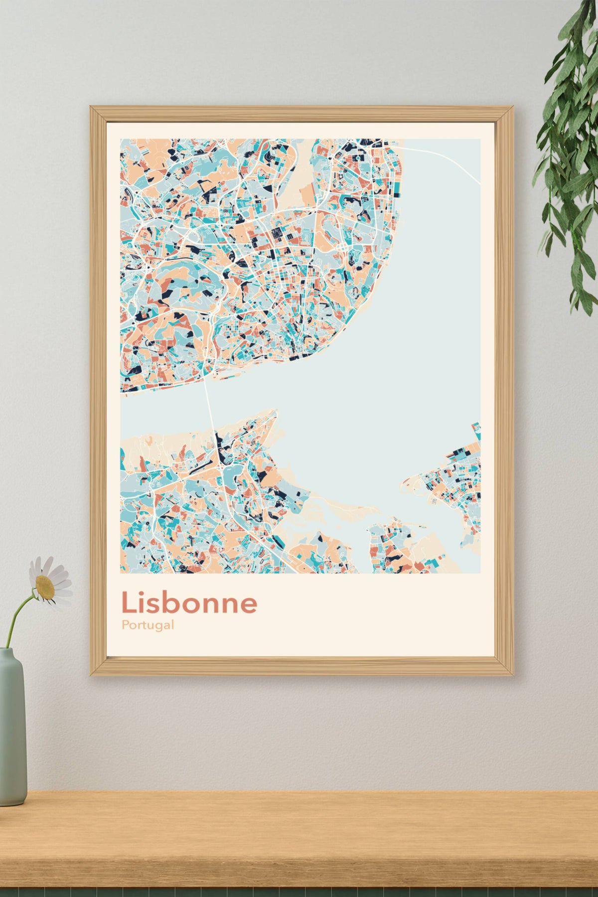 Plan de Lisbonne coloré - Carte personnalisée