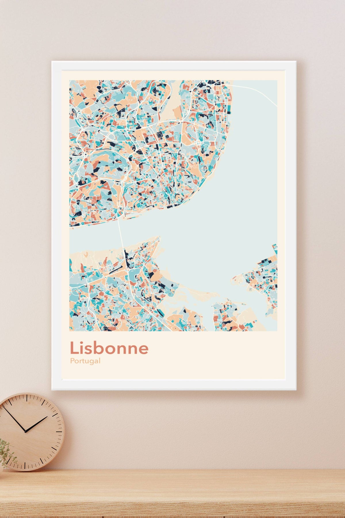 Plan de Lisbonne coloré - Carte personnalisée