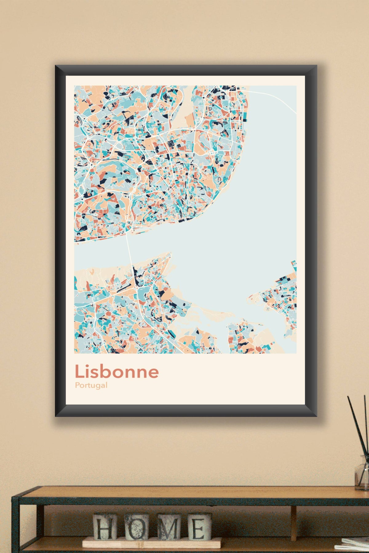 Plan de Lisbonne coloré - Carte personnalisée