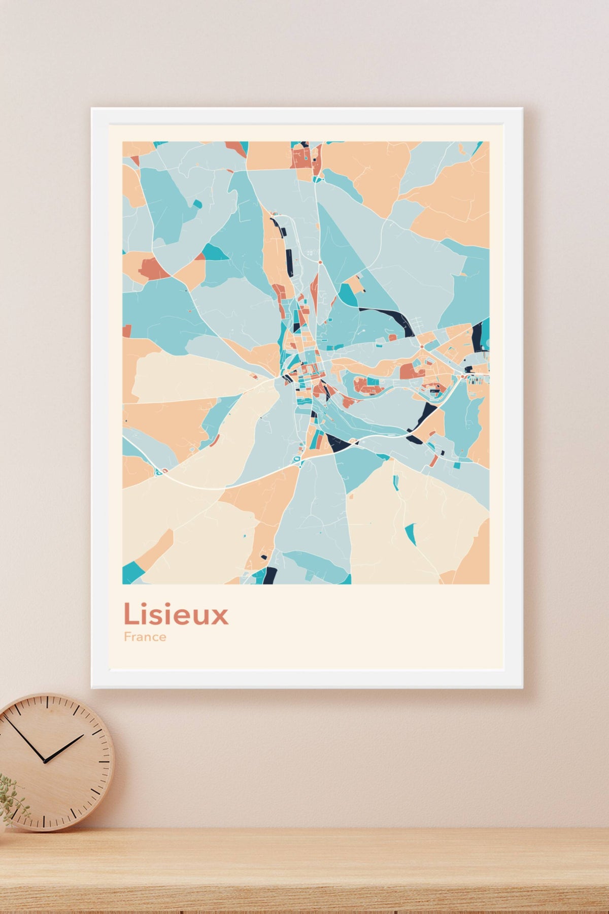 Plan de Lisieux coloré - Carte personnalisée