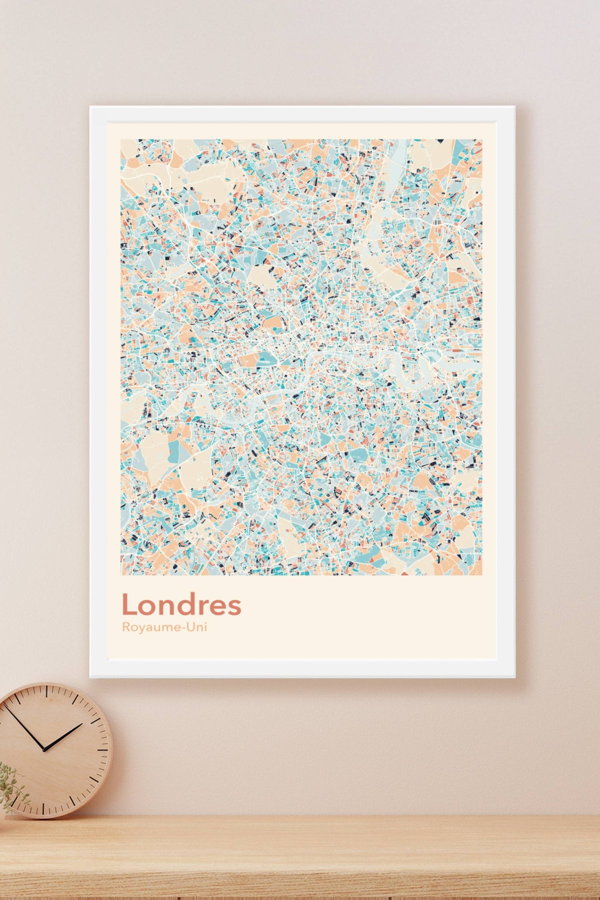Plan de Londres coloré - Carte personnalisée