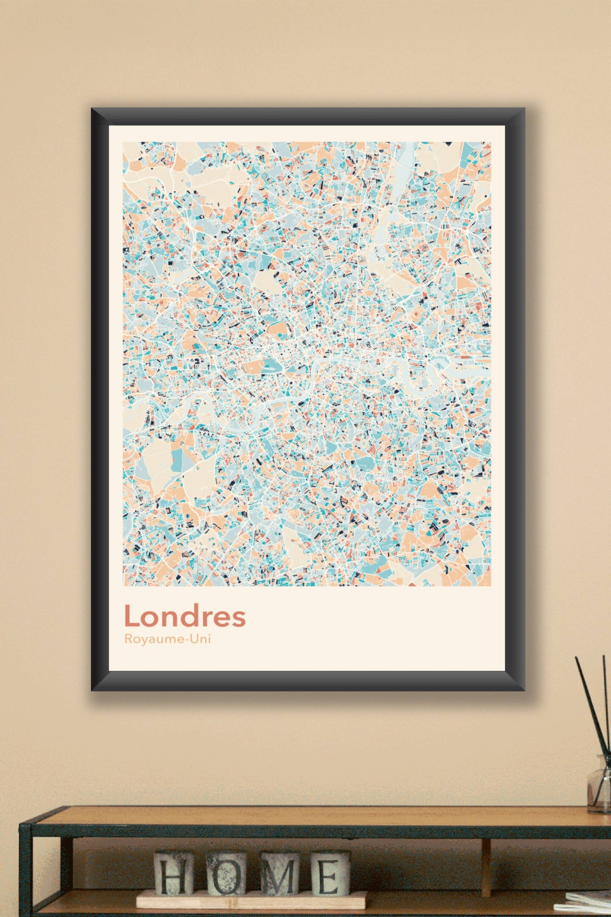 Plan de Londres coloré - Carte personnalisée