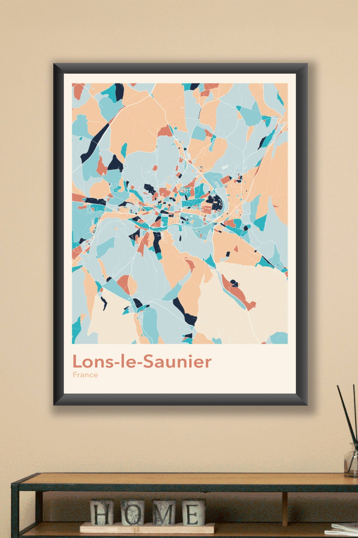 Plan de Lons-le-Saunier coloré - Carte personnalisée