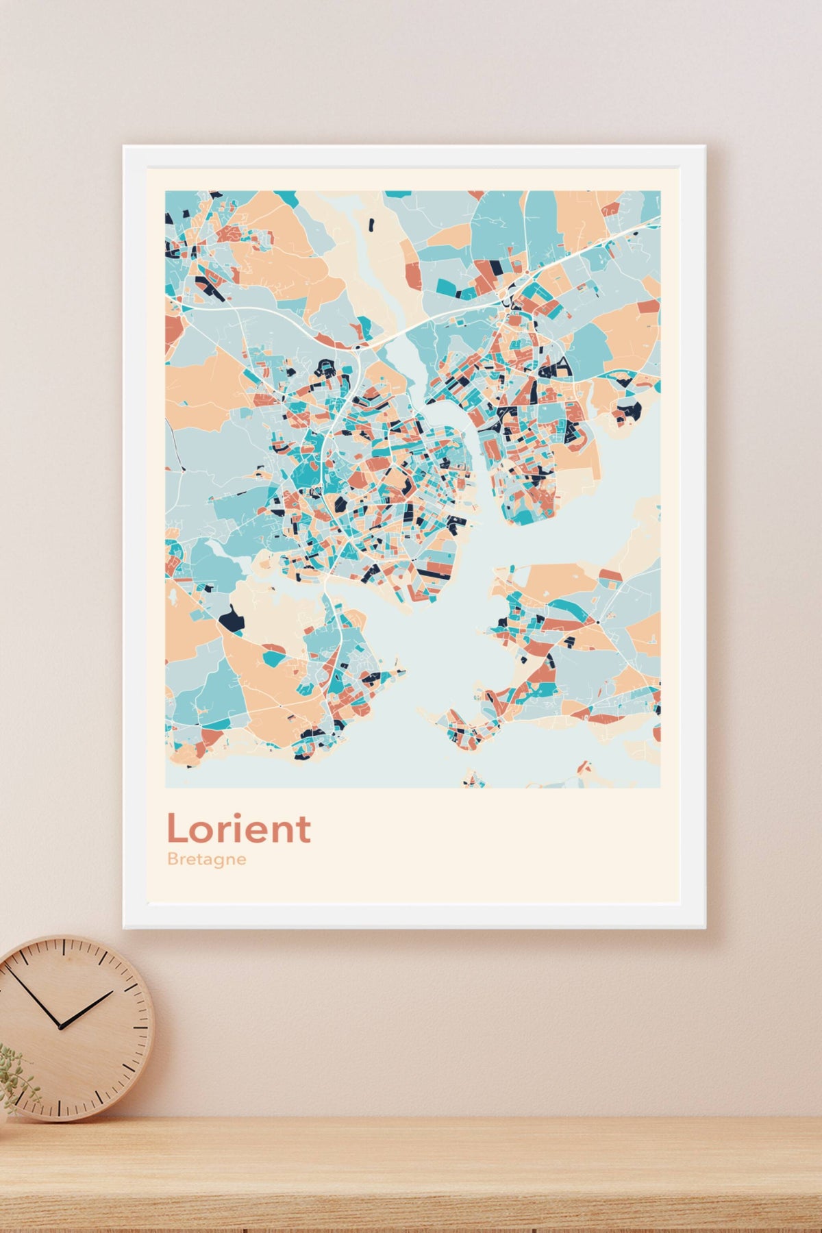 Plan de Lorient coloré - Carte personnalisée