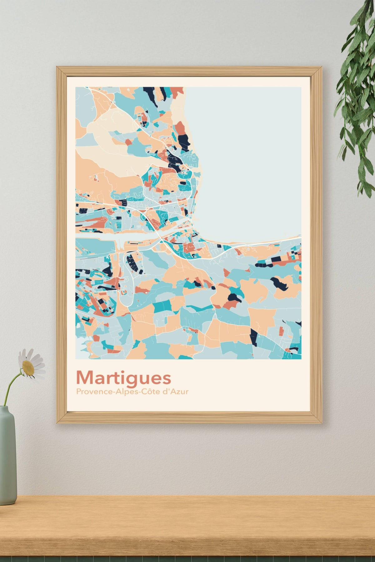 Plan de Martigues coloré - Carte personnalisée