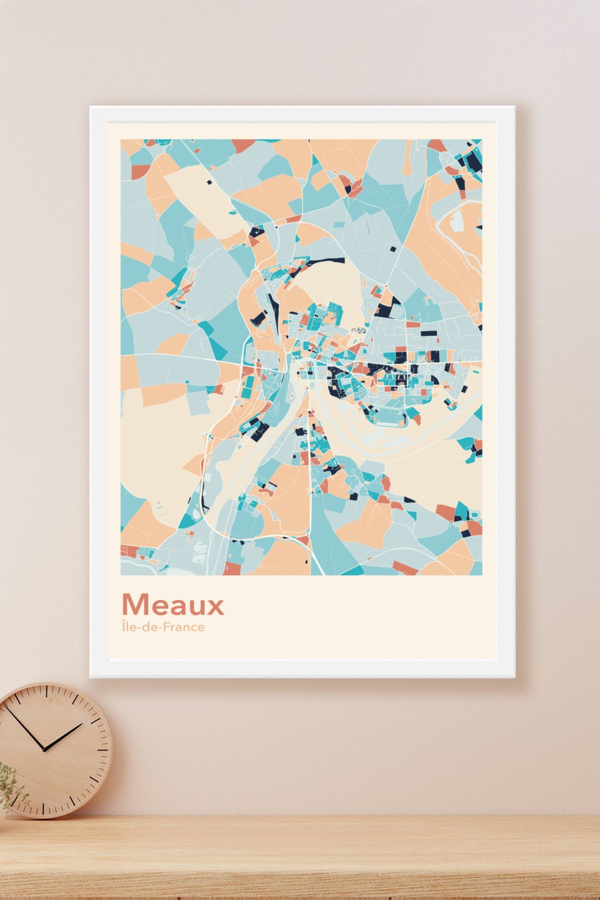Plan de Meaux coloré - Carte personnalisée