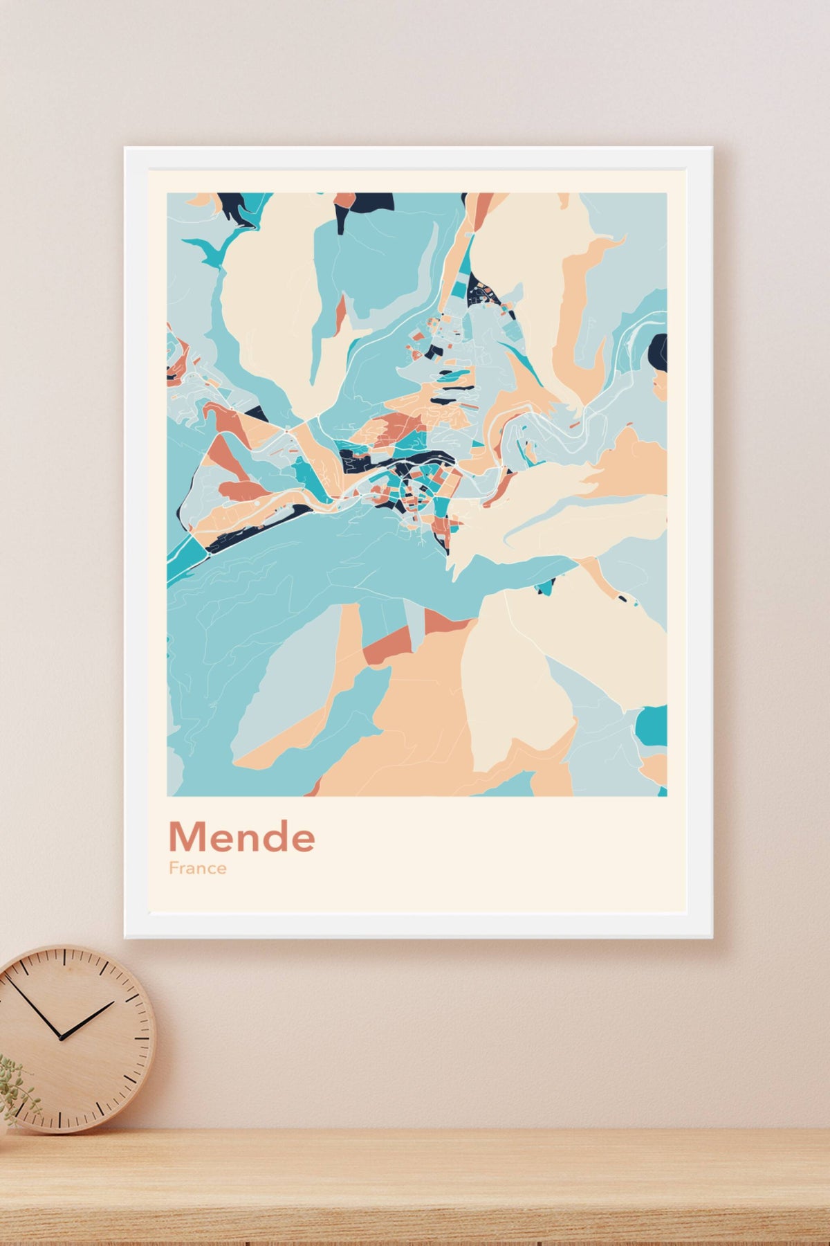 Plan de Mende coloré - Carte personnalisée