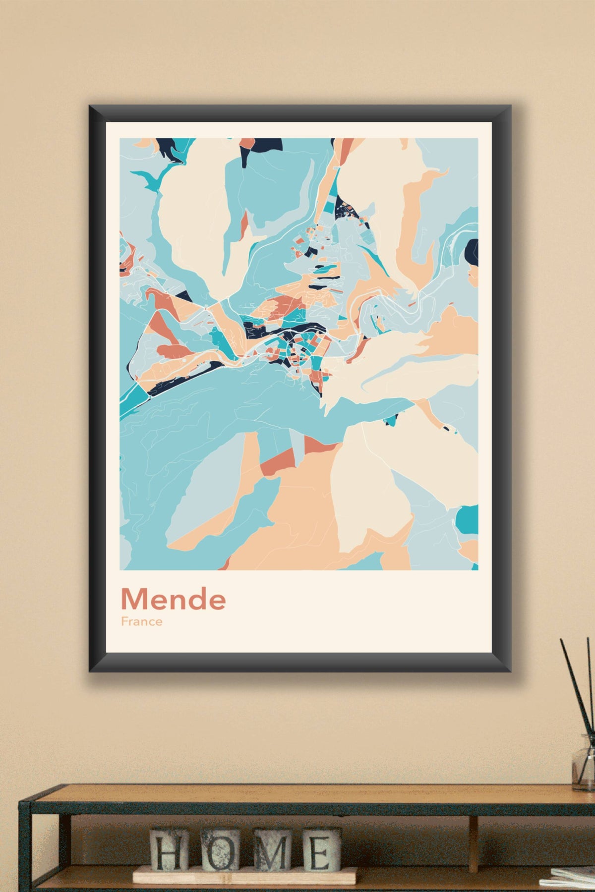 Plan de Mende coloré - Carte personnalisée