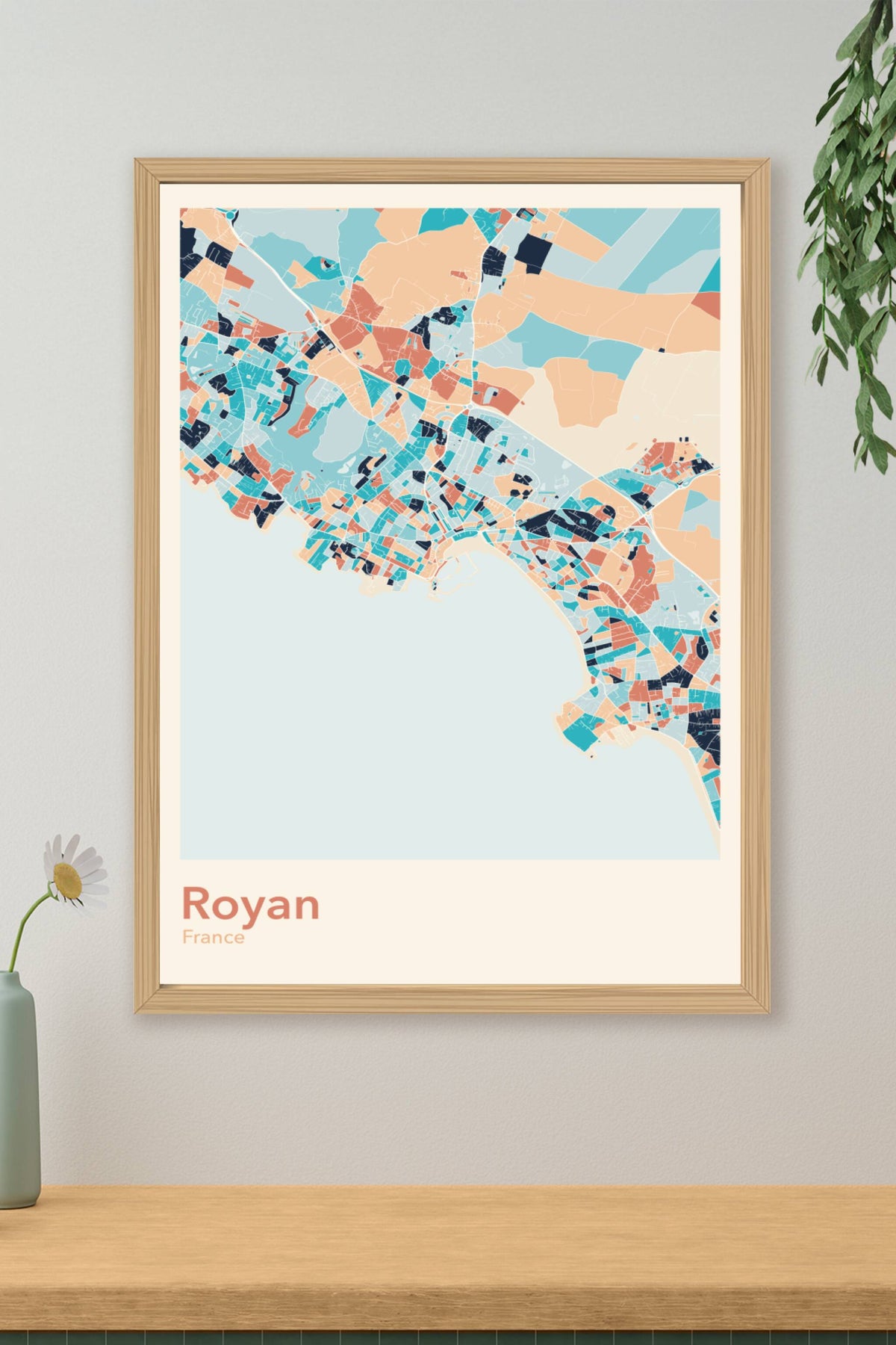Plan de Royan coloré - Carte personnalisée