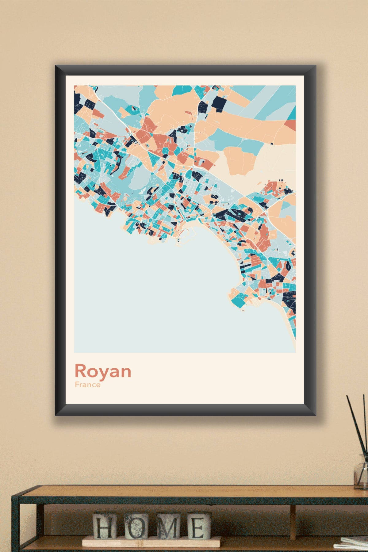 Plan de Royan coloré - Carte personnalisée