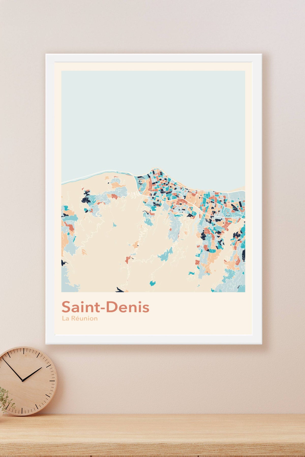 Plan de Saint-Denis coloré - Carte personnalisée