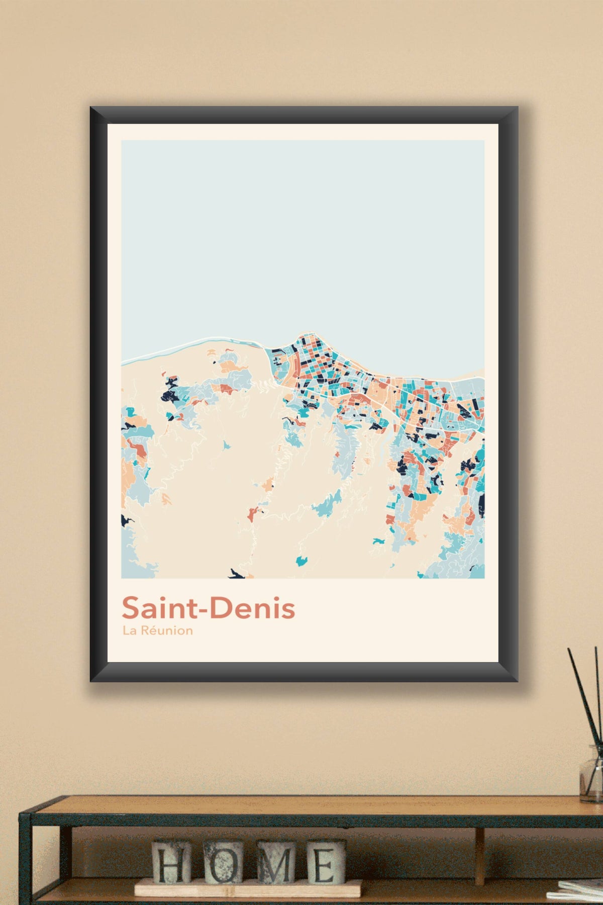 Plan de Saint-Denis coloré - Carte personnalisée