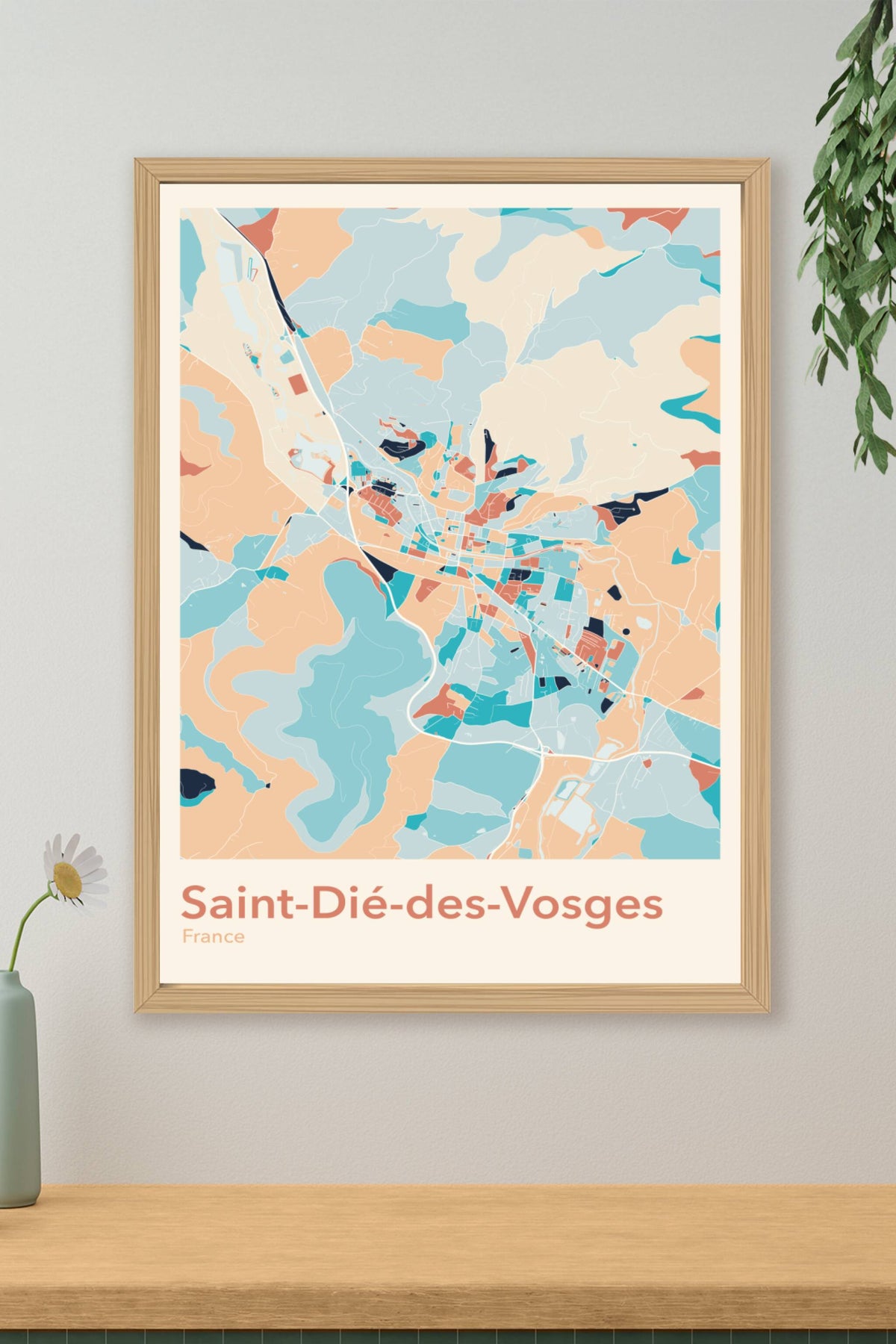 Plan de Saint-Dié-des-Vosges coloré - Carte personnalisée
