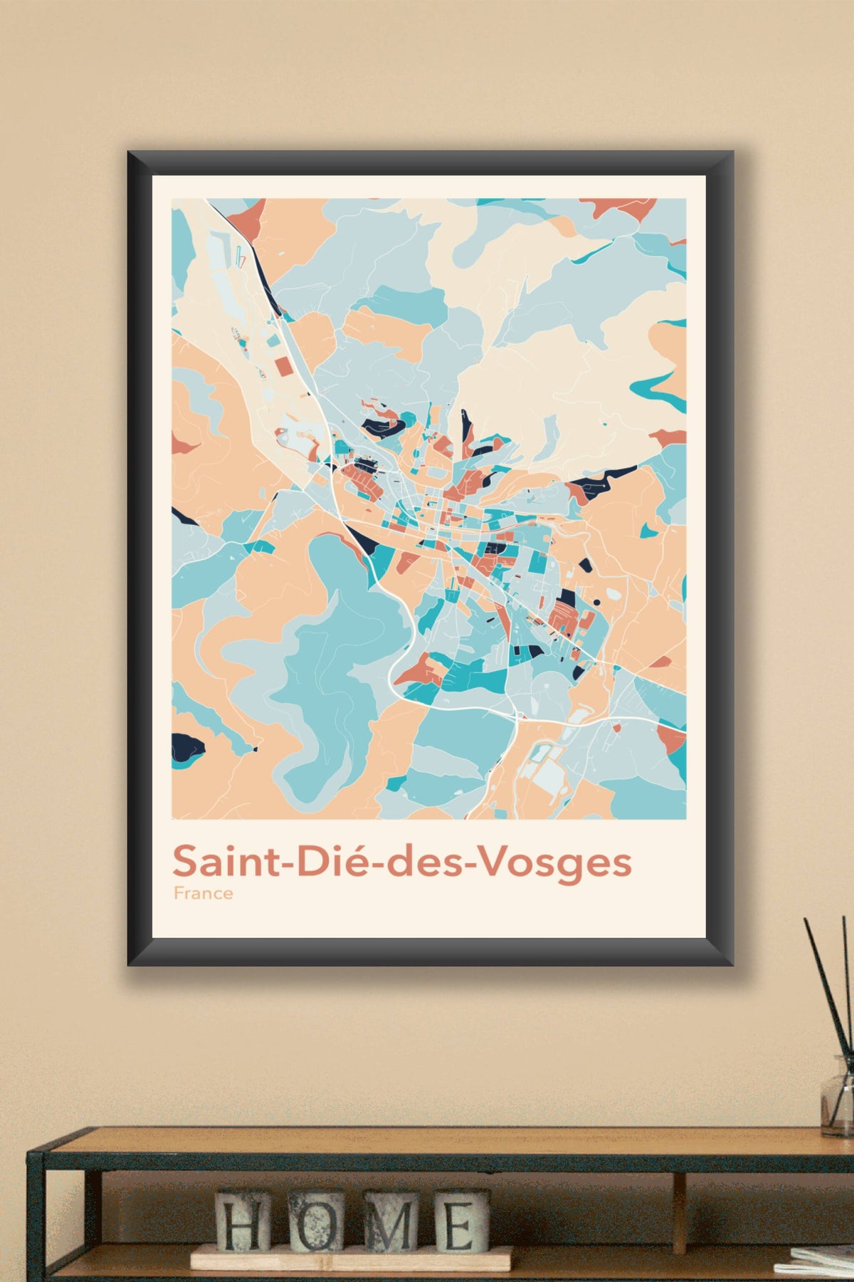 Plan de Saint-Dié-des-Vosges coloré - Carte personnalisée
