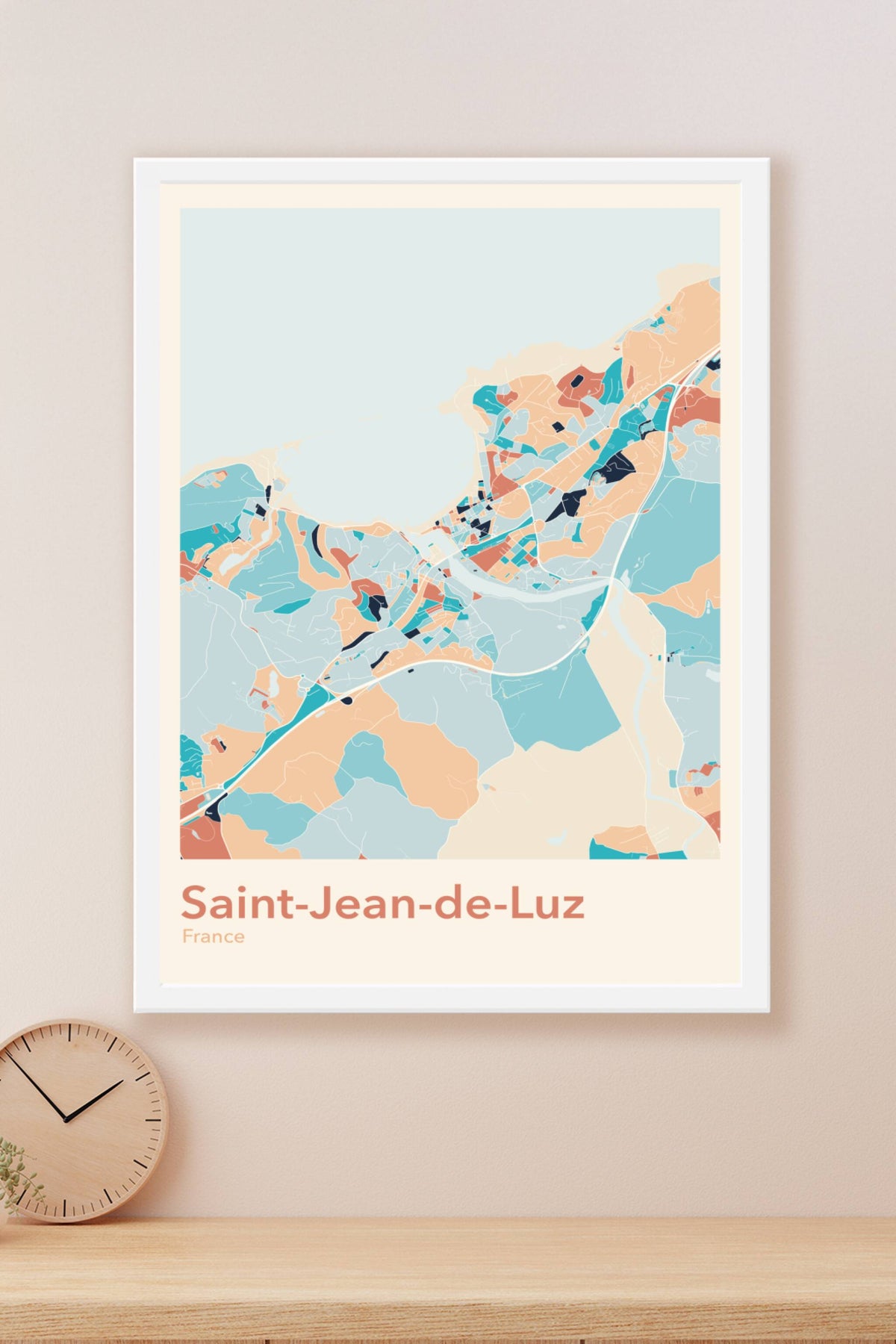 Plan de Saint-Jean-de-Luz coloré - Carte personnalisée