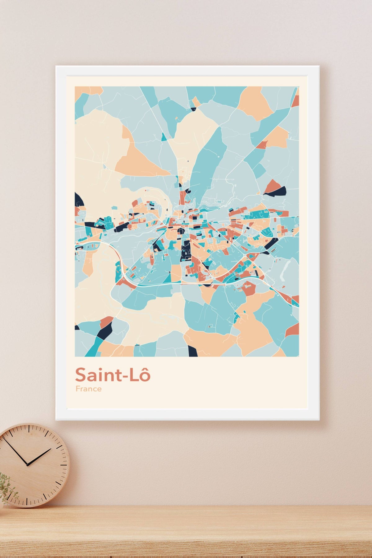 Plan de Saint-Lô coloré - Carte personnalisée