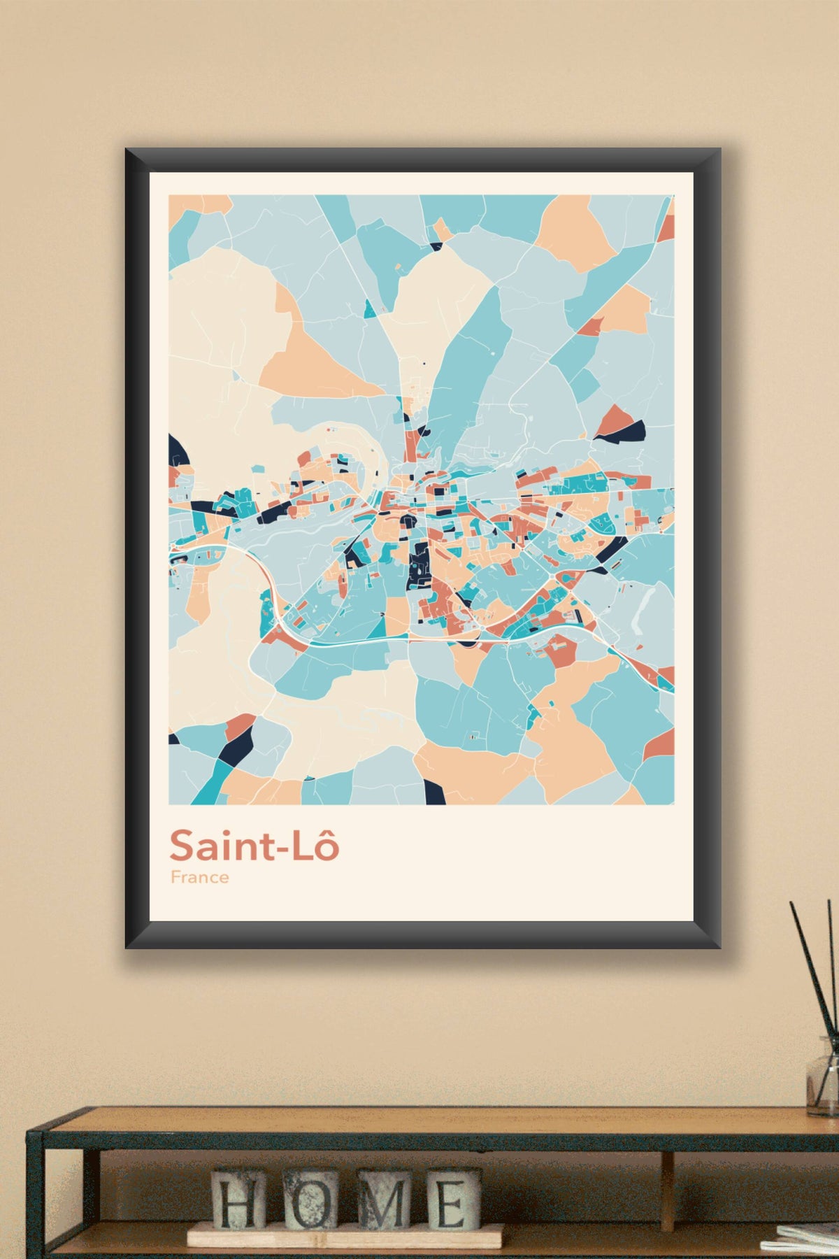 Plan de Saint-Lô coloré - Carte personnalisée