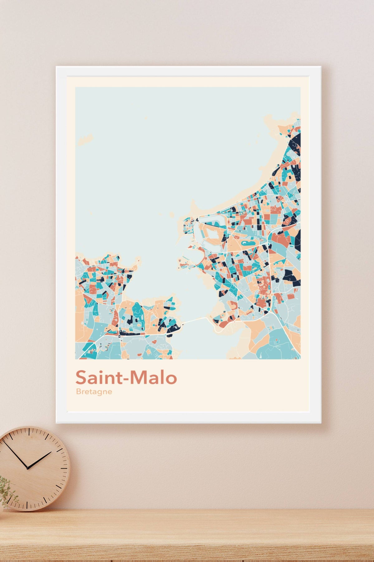 Plan de Saint-Malo coloré - Carte personnalisée