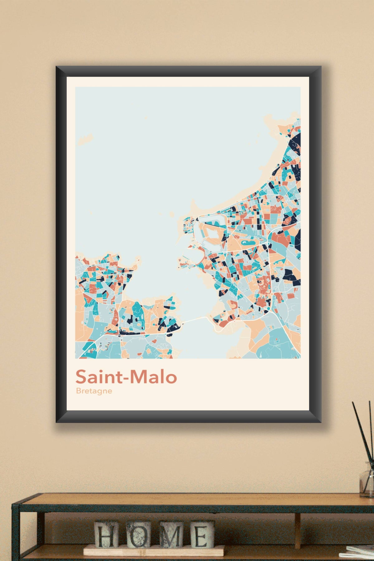 Plan de Saint-Malo coloré - Carte personnalisée