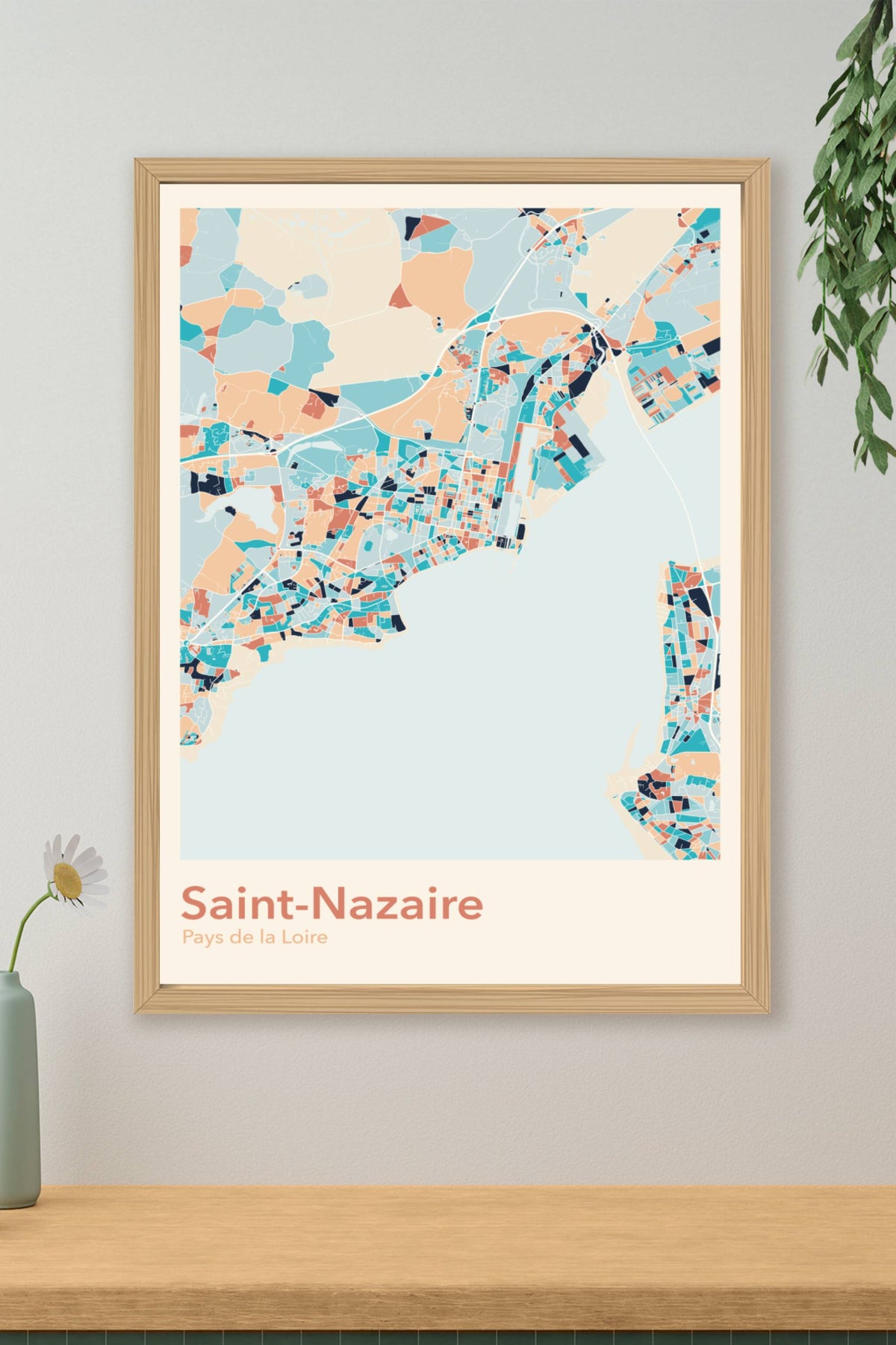 Plan de Saint-Nazaire coloré - Carte personnalisée