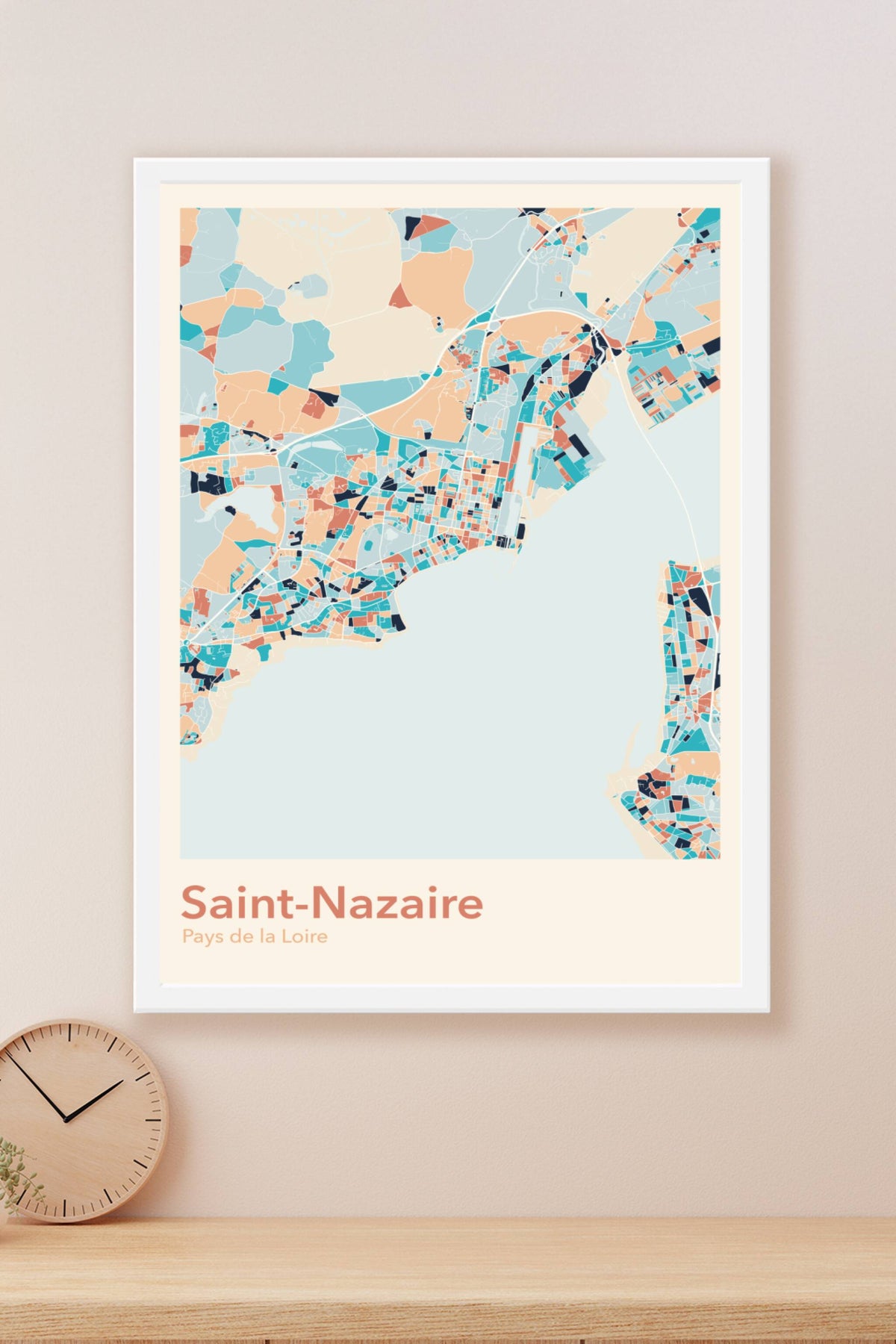 Plan de Saint-Nazaire coloré - Carte personnalisée