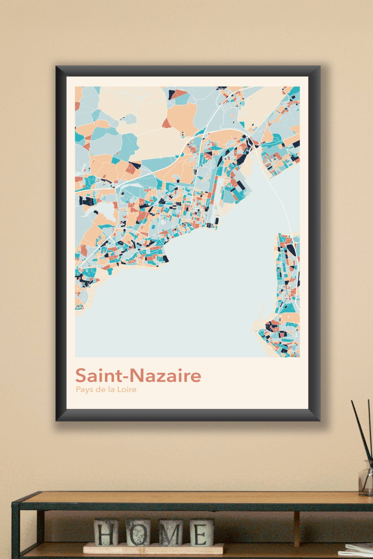 Plan de Saint-Nazaire coloré - Carte personnalisée