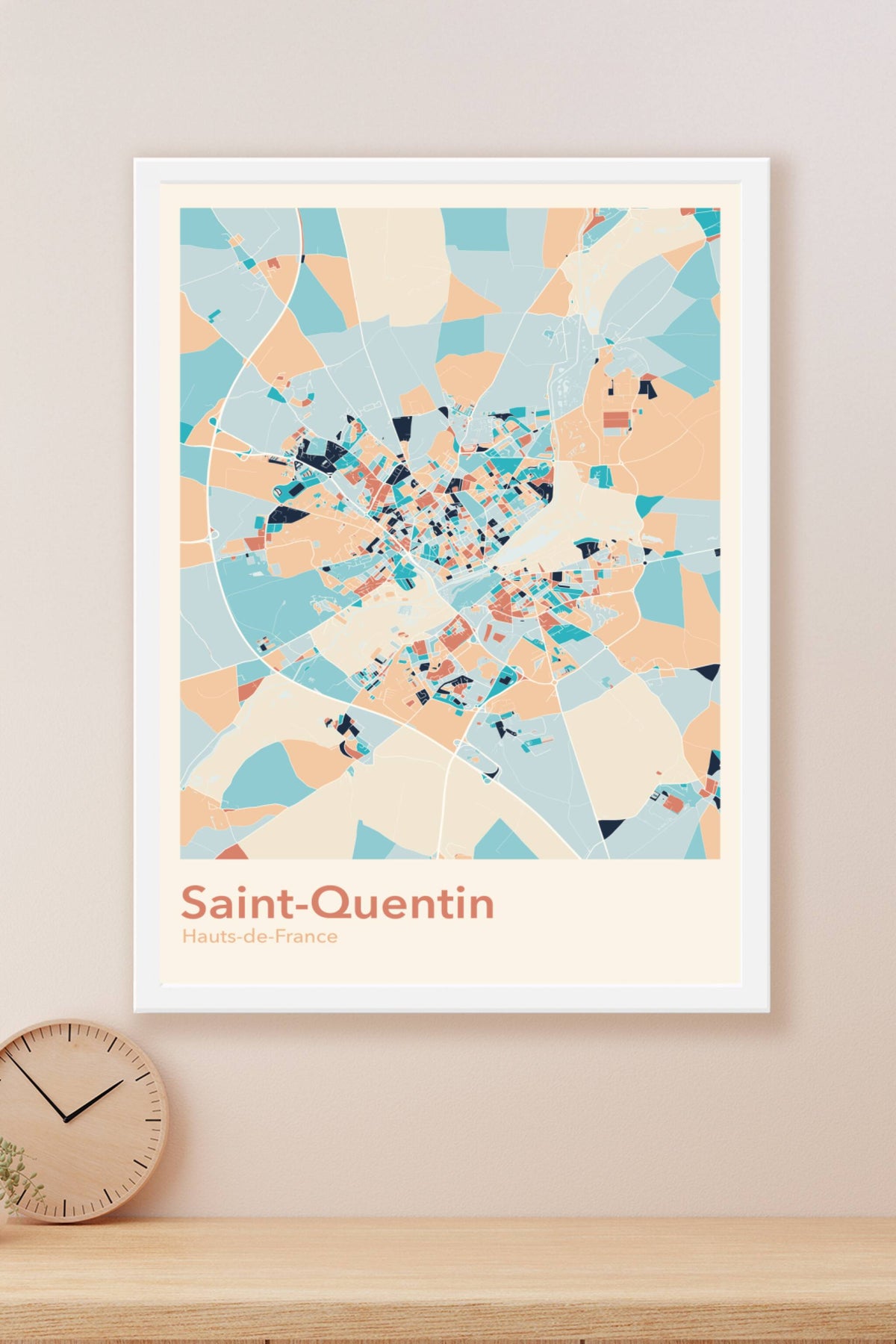 Plan de Saint-Quentin coloré - Carte personnalisée