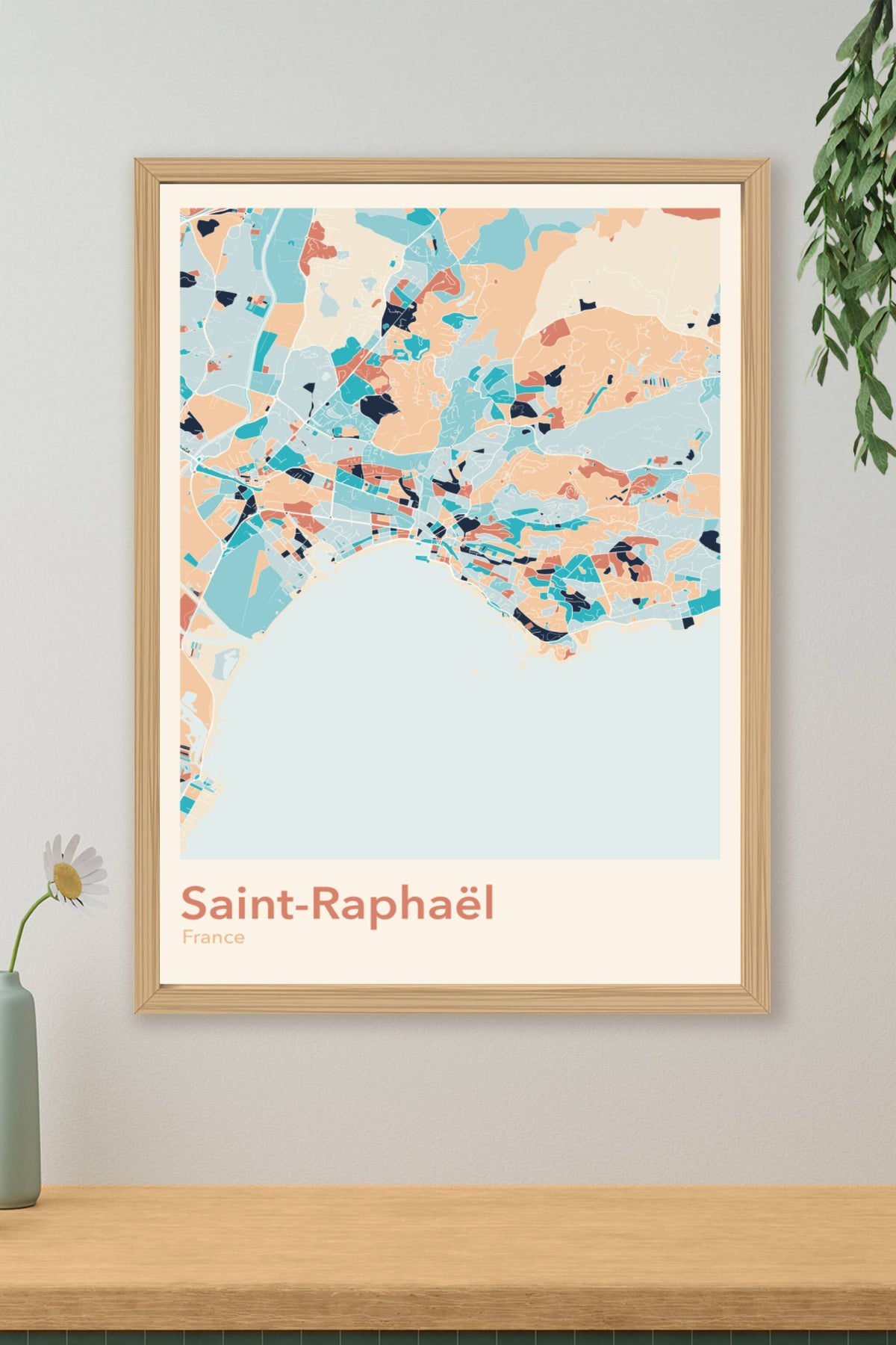 Plan de Saint-Raphaël coloré - Carte personnalisée