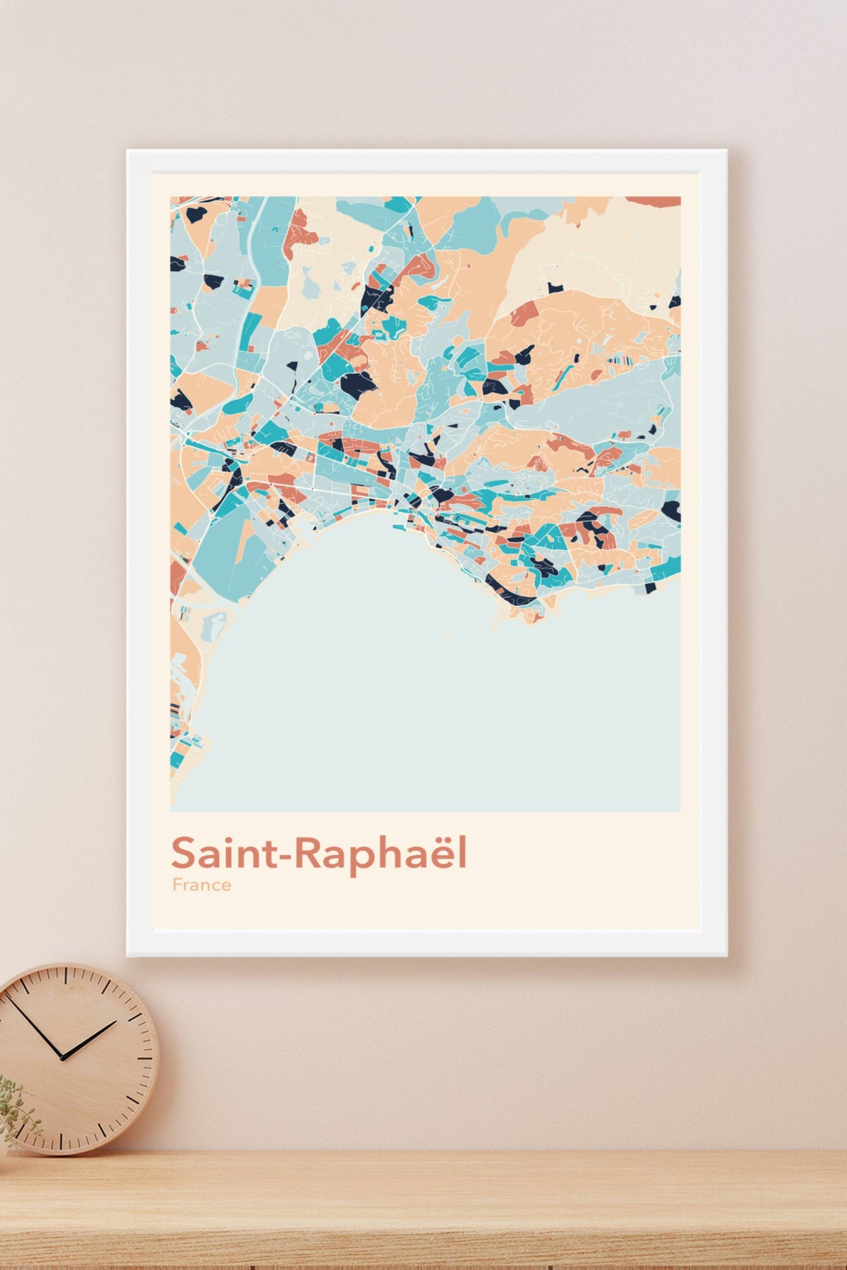 Plan de Saint-Raphaël coloré - Carte personnalisée