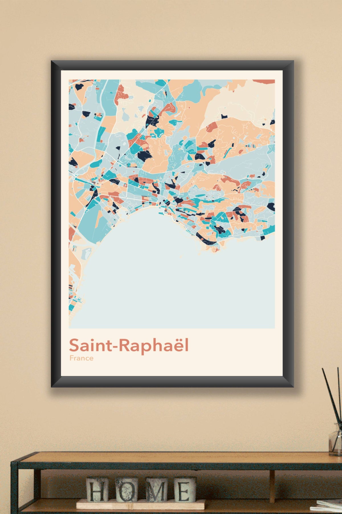 Plan de Saint-Raphaël coloré - Carte personnalisée