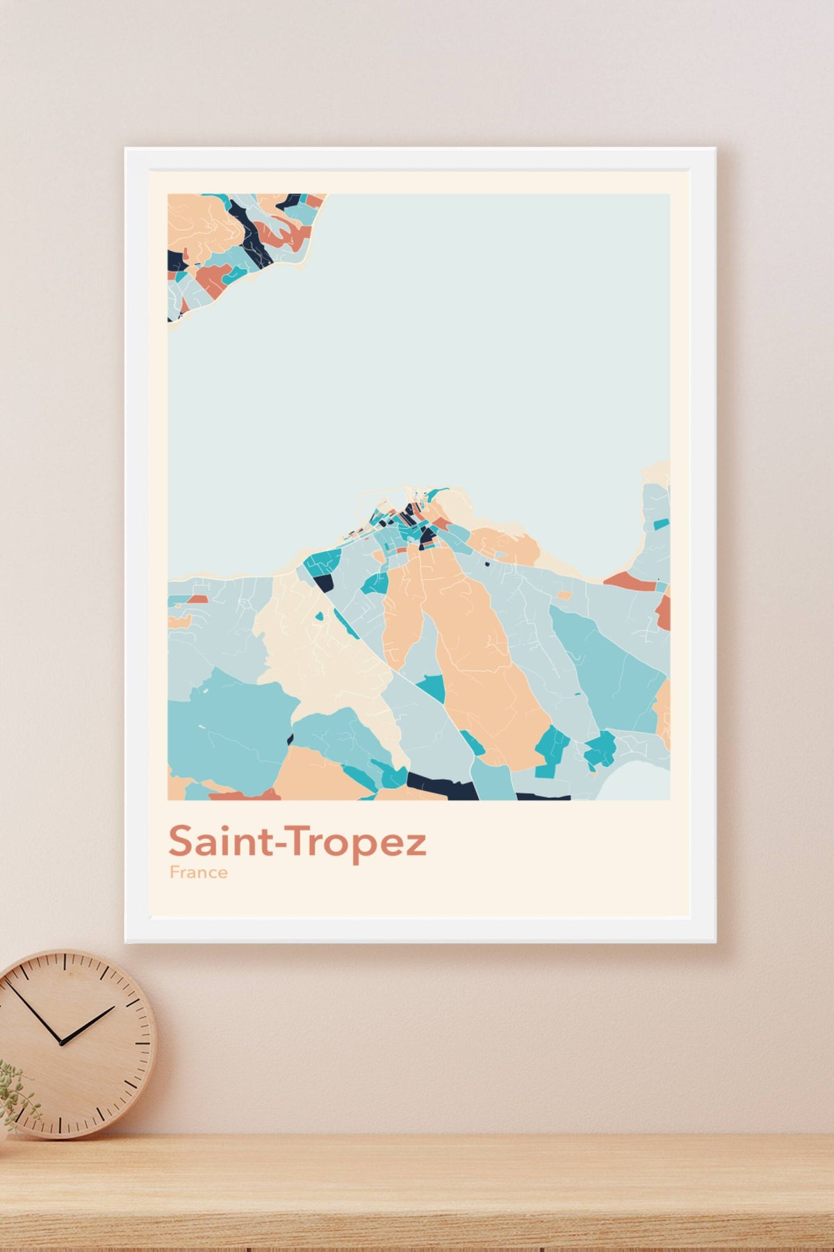 Plan de Saint-Tropez coloré - Carte personnalisée