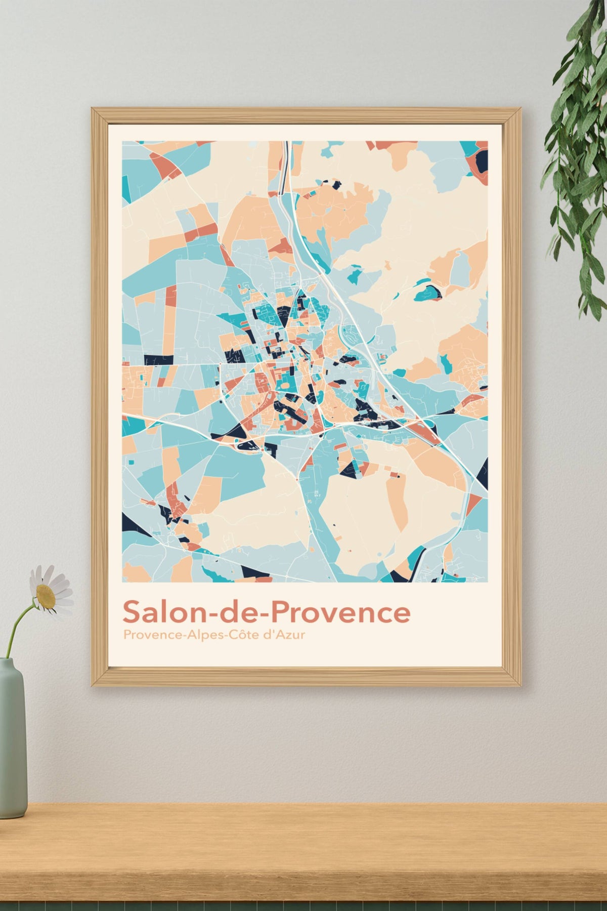 Plan de Salon-de-Provence coloré - Carte personnalisée